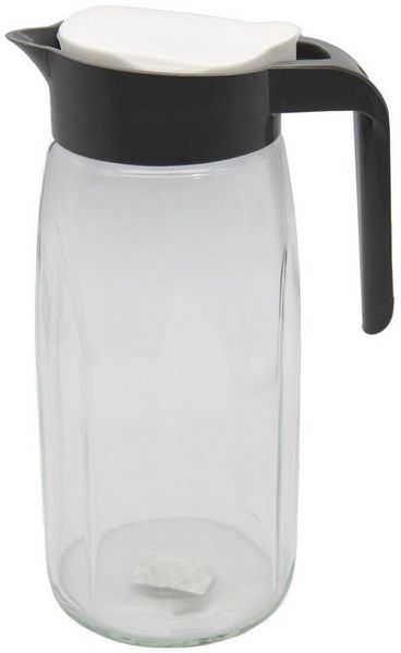 TSB Werk Wasserkrug Glaskaraffe Glas Karaffe Krug 1,45L Wasserkaraffe, Deckel, Glaskrug, Kanne, Saftkrug