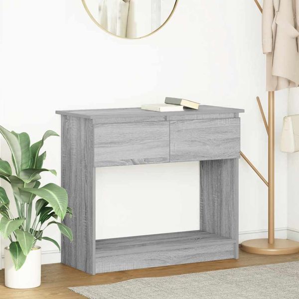 vidaXL Konsolentisch mit Schubladen Grau Sonoma 85,5x38,5x74,5 cm 861396