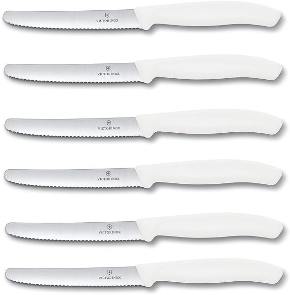 Victorinox | Tafelmesser Set | 6-teilig | Swiss Classic | Weiß | robust und stilvoll | ideal für Brot und Aufschnitt