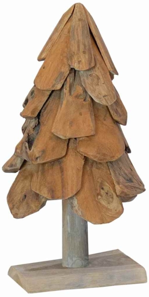 vidaXL Weihnachtsbaum mit Ständer Braun 60 cm Massivholz Teak 42017940