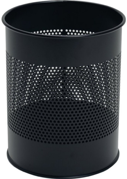 Papierkorb Metall rund 15 Liter, P 165 mm, schwarz