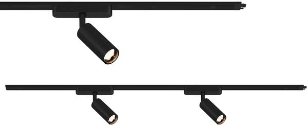 BRILONER - Schienensystem Luxtrail Erweiterungsset, 2x LED Spots, erweiterbar, schwenkbar, Lampen, Lichtschienensystem Decke, Strahler Schiene, Deckenlampe, Deckenleuchte, Spotlight, 1m, Schwarz