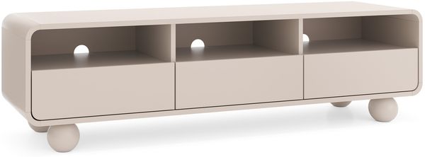 Bettso 'ALVION' RTV-Schrank mit Schubladen, Holzwerkstoff Kaschmir, 44x39x160 cm