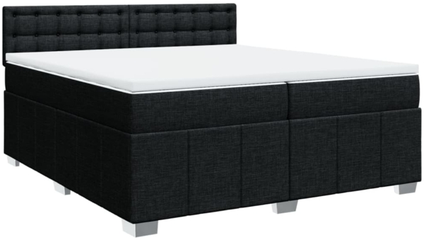 vidaXL Boxspringbett mit Matratze Schwarz 200x200 cm Stoff