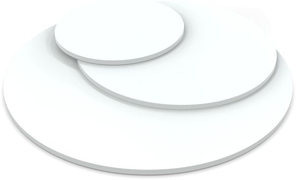 Dekor Spanplatte 19mm Tischplatte rund melaminharzbeschichtet weiß mit ABS Kante Umleimer - Größe 100 x 100 cm - Höhe 1,9 cm - Farbe Icy White Bild 2