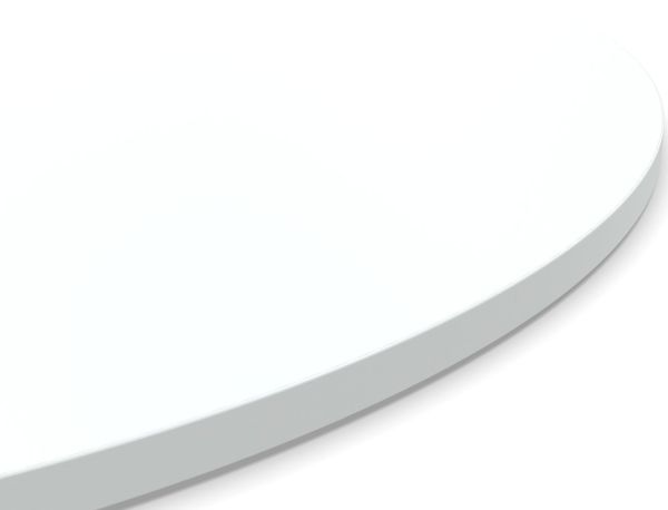 Dekor Spanplatte 19mm Tischplatte rund melaminharzbeschichtet weiß mit ABS Kante Umleimer - Größe 100 x 100 cm - Höhe 1,9 cm - Farbe Icy White Bild 4