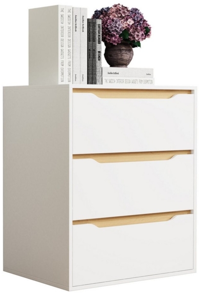 VCM Kommode & Sideboard Malira 921094 Weiß / Honig-Eiche H. 78 x B. 65 x T. 48 cm