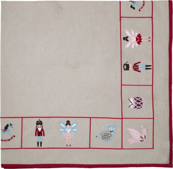 Greengate Tischdecke Cindarella Xmas white emb 120x120cm