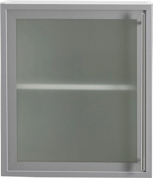OPTIFIT Glashängeschrank mit Glasrahmentür in Alu-Optik, Breite 50 cm