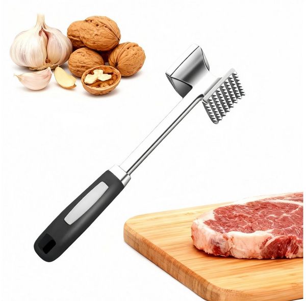 FOUORTUNATE-BEE Fleischklopfer Fleischklopfer Edelstahl doppelseitig Küchenhammer für Fleisch, Küchen Fleischhammer für Steak Hähnchen BBQ Grill Zartmacher