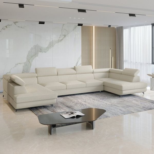 Masseno Ecksofa URMANO mit Schlaffunktion U-Form, Sofa mit Bettkasten
