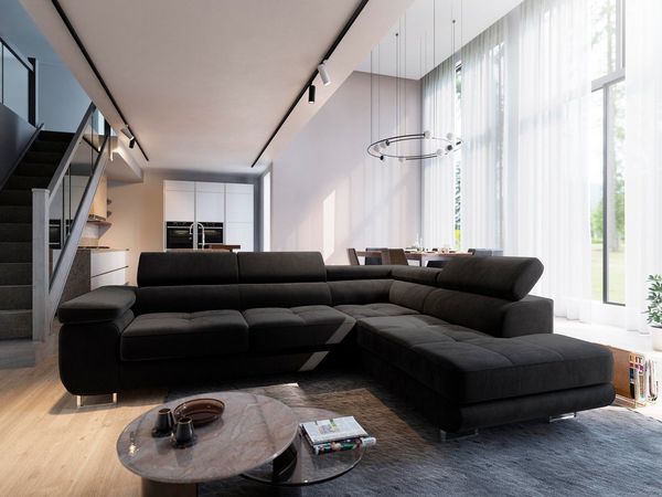 Masseno Ecksofa SELVA mit Schlaffunktion L-Form, Sofa mit Bettkasten