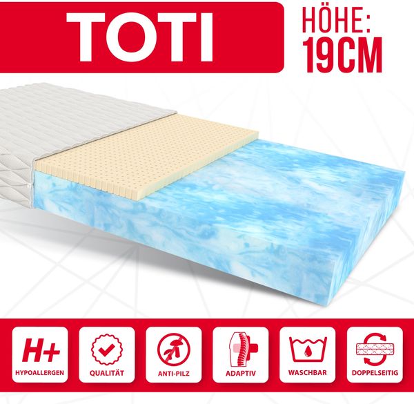 'Toti' Kaltschaummatratze, Bio Foam Schaum Latex, H2/H3, Höhe 19 cm, 180x200 cm Bild 5