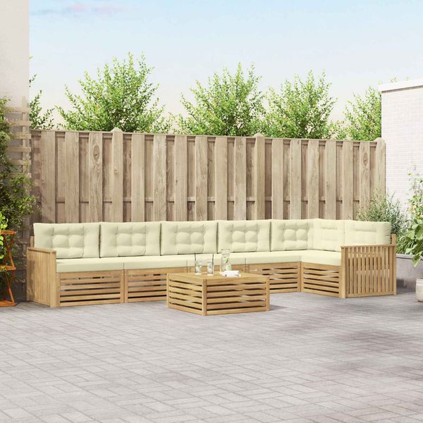 vidaXL Outdoor-Sofagarnitur 7 pcs Weiß und Creme 79 x 79 x 37 cm 3390600