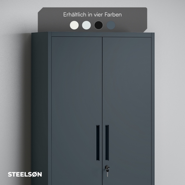 STEELSØN 'Regulus' Aktenschrank, Metall, anthrazit, 165x40x80 cm, abschließbar, Metallschrank mit 5 Fächern, geeignet als Werkzeugschrank Bild 10