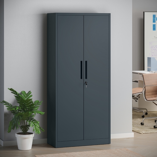 STEELSØN 'Regulus' Aktenschrank, Metall, anthrazit, 165x40x80 cm, abschließbar, Metallschrank mit 5 Fächern, geeignet als Werkzeugschrank Bild 2