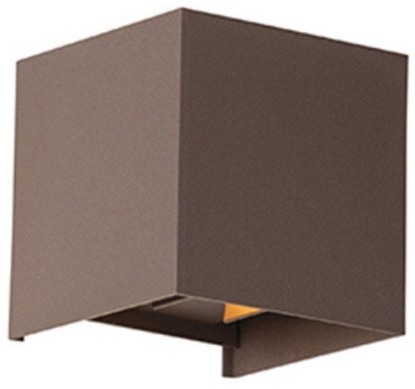 Qazqa Außen-Wandleuchte Edwin, LED fest integriert, (nicht austauschbare) LED, Braun, Modern, Aluminium, 1-flammig