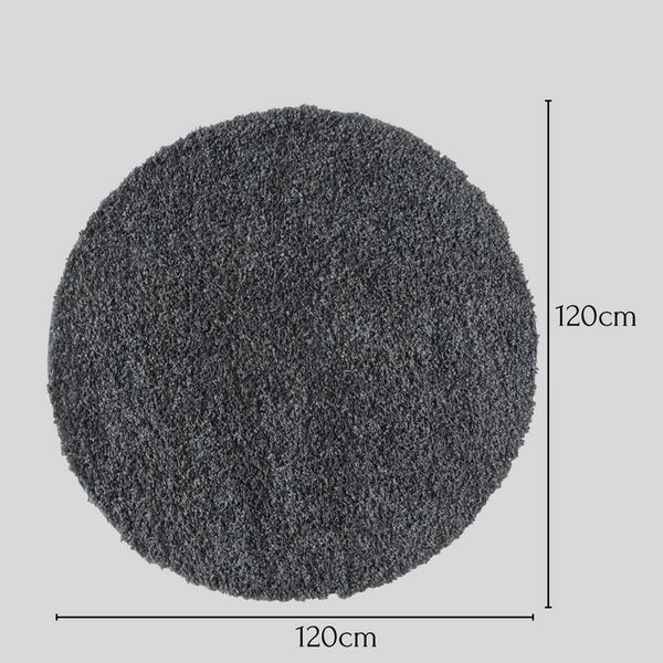 Wohnando Teppich MY-RUG Hochflorteppich Shaggy Star 120x120cm, rund, Höhe: 38 mm, einfarbig, leicht glänzend, extra flauschig