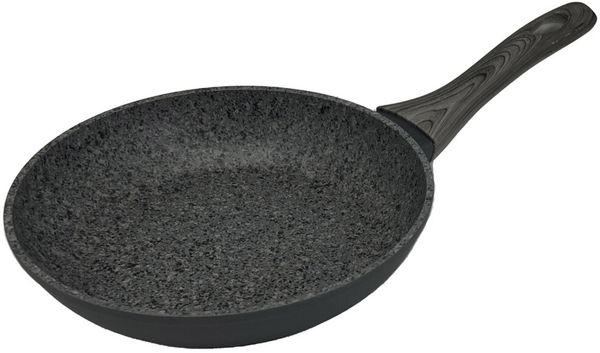 Bratpfanne in Schwarz mit Griff in Holzoptik Aluminiumlegierung für alle Herdarten 24 cm