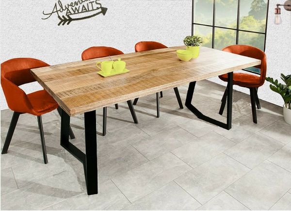 Sitheim-Europe Esstisch Woodridge Design Esstisch Mangoholz Natur, Eisen Industrial Look