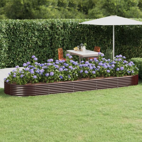 vidaXL Hochbeet Verzinkter Stahl 450x140x36 cm Braun 319040
