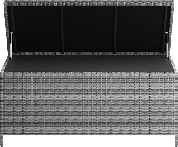 STEELSØN 'Serion' Polyrattan Aufbewahrungsbox 330 Liter, grau-meliert, 140×62×61 cm, wetterfest, Auflagenbox mit Innentasche Bild 11