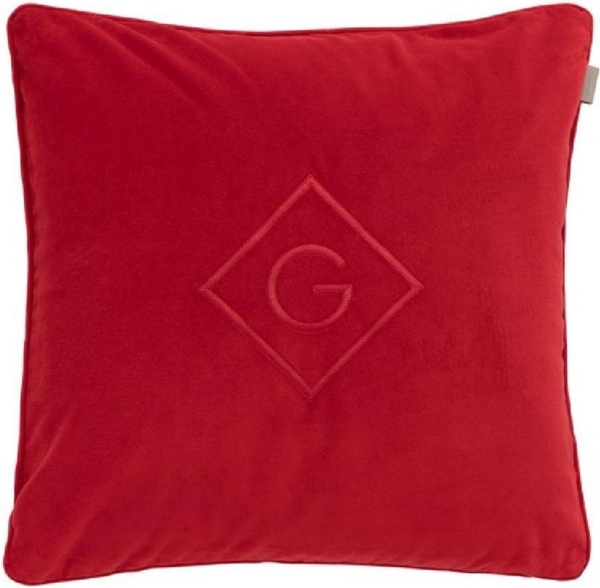 Gant Home Kissenhülle Velvet G Cushion Samt Ruby Red (50x50 cm) 853080301-630