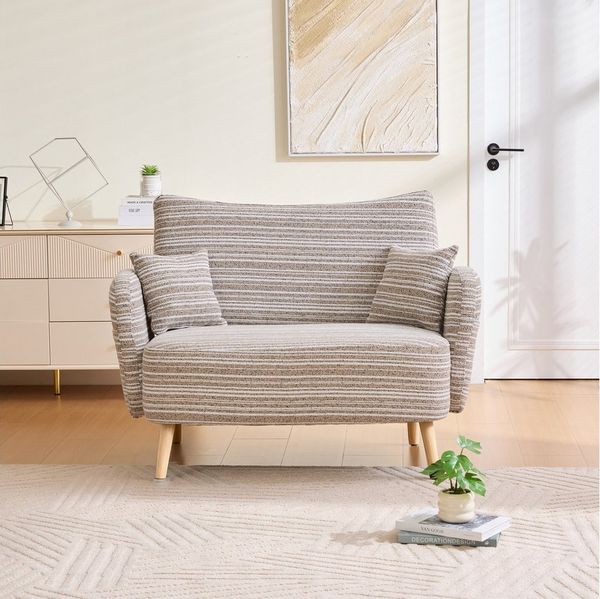 TavilaEcon 2-Sitzer Modernes Zweisitzer-Sofa im Stil, mit superbequemen Armlehnen, 1 Teile, mit plüschigem Rückenpolster und stilvollen konischen Beinen