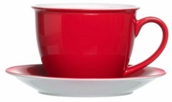 Ritzenhoff & Breker Doppio Jumbo Obere, Obertasse, Ober Tasse, Geschirr, Porzellan, Rot, 350 ml, 515558 Bild 4