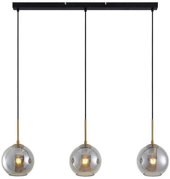 Lindby Hängeleuchte Hiwana, Glas Alu IP20, 3 x 60 W