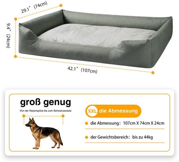 Zedelmaier Hundebett für Hunde & Katze, Hunde Hundesofa Hundekissen Hundematratze, Kratzfestes, Wasserdicht, Ergonomisch, Bequem, Waschbar