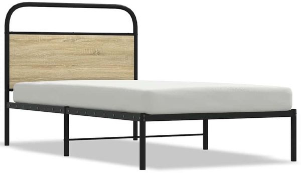 vidaXL Bettgestell ohne Matratze 90x200 cm Sonoma-Eiche Holzwerkstoff 4100251 Bild 2