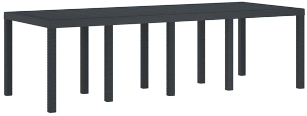 vidaXL Garten-Esstisch Anthrazit 250 x 100 x 73 cm Poly-Rattan 871692