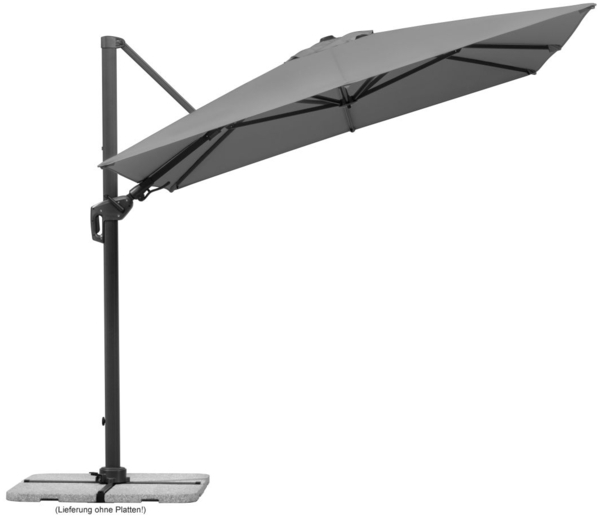 Schneider Schirme Ampelschirm, Rhodos Twist, Anthrazit / Schwarz, 3,5x2,6 m