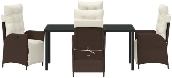 vidaXL Garten Essgruppe 5 pcs Braun Poly Rattan 3380543 Bild 6
