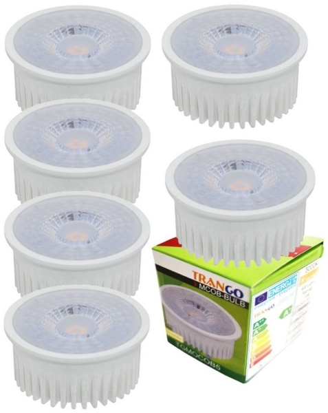 TRANGO LED Einbauleuchte, 3-Stufen dimmbar, 6er Set LED Einbaustrahler 6729-066MO6KSD in Weiß Rund incl. 3-Stufen dimmbar Ultra Flach LED Modul, 6000K Tageslicht (kalt-weiss), Deckenspot, Einbauspot, Deckenleuchte Bild 2