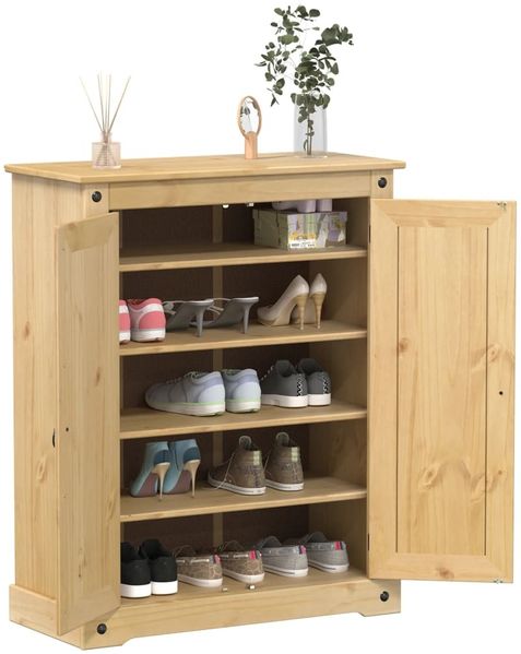 vidaXL Schuhschrank Corona 86x38,5x108 cm Massivholz Kiefer 4002783