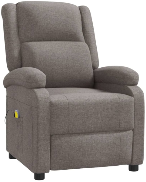 vidaXL Ohrensessel mit Massagefunktion Taupe Stoff 342434