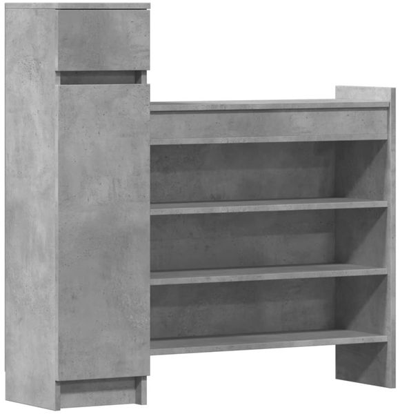 Schuhschrank, Schuhkipper für Flur, skandinavisch Betongrau 100,5x28x100 cm Holzwerkstoff