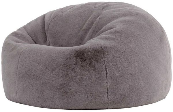 Icon Kingston Kunstfell Sitzsack, Hellgrau, Sitzsack Erwachsene mit Füllung, Bean Bag, Flauschig Sessel, Lounge Sessel, Lounge Stuhl, Schlafzimmer, Wohnzimmer, Wohnzimmer Möbel