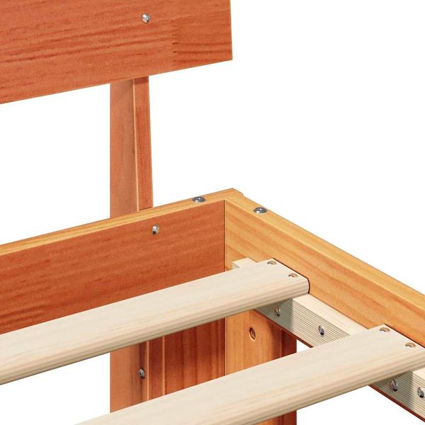 vidaXL Bettrahmen Wachsbraun 90 x 190 cm Massives Kiefernholz 872676 Bild 8