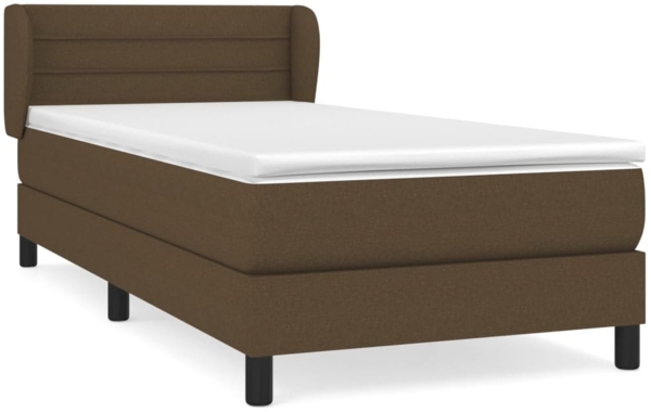 vidaXL Boxspringbett mit Matratze Dunkelbraun 80x200 cm Stoff 3126280