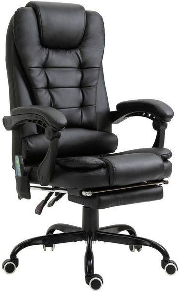 Vinsetto Schreibtischstuhl Massagesessel, mit 7 Massagepunkte höhenverstellbarer Drehstuhl (Bürostuhl, 1 St), 120 kg belastbar, für Arbeitszimmer, Büro, Schwarz