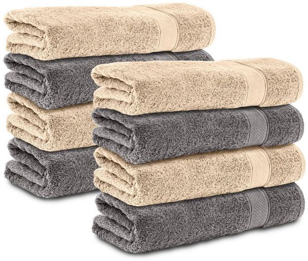 Komfortec Handtuch Set 50x100 cm aus 100 % Baumwolle, Frottee (Packung, 8-St), Handtücher Set, Weich, Towel