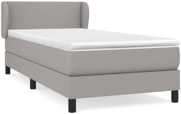 vidaXL Boxspringbett mit Matratze Hellgrau 90x190 cm Stoff 3126045