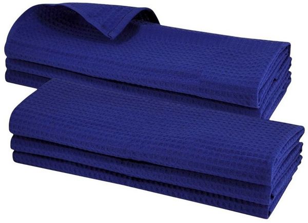 Engelland Geschirrtuch Poliertuch, (Vorteils-Set, 6-tlg, Waffel-Pique), 100 % Baumwolle, integrierte Aufhängeschlaufe, 70 x 50 cm