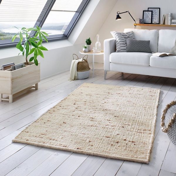 TaCa Home Wollteppich Hochwertiger Handwebteppich aus Schurwolle, rechteckig, Höhe: 10 mm, Nachhaltiger Bodenteppich, in Neuseeland hergestellt