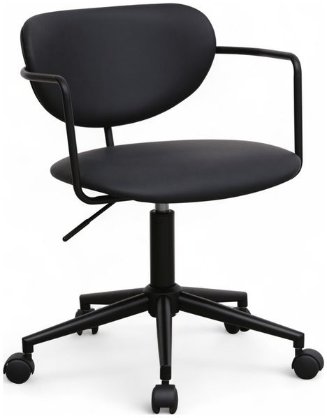 Bürostuhl Odila aus Kunstleder - Drehbar, Höhenverstellbar, Neigbar, Schwarz
