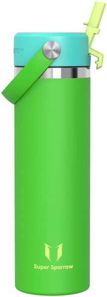 Sparrow Trinkflasche Edelstahl 750ml - Weiter Öffnung SwivelSip Thermosflasche mit Strohhalm - BPA-frei, Auslaufsicher Trinkflaschen - Ergonomisch Thermoskanne für Sport, Reisen, Outdoor