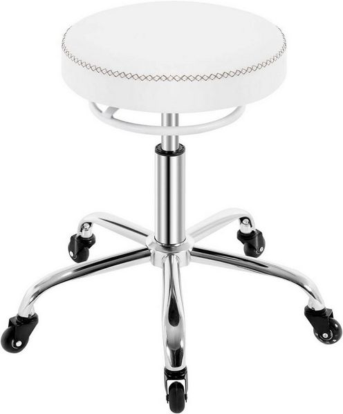 Woltu Drehhocker (1 St), 360° drehbar, mit Rollen, runder Hocker